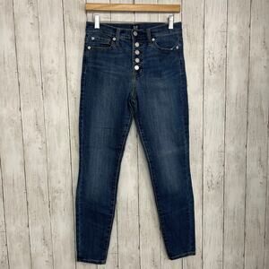 Gap High Rise Legging Jeans Size 27 Regular Dark Wash Indigo Denim Stretch